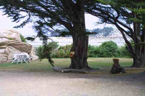 Rochers, jardin, plage